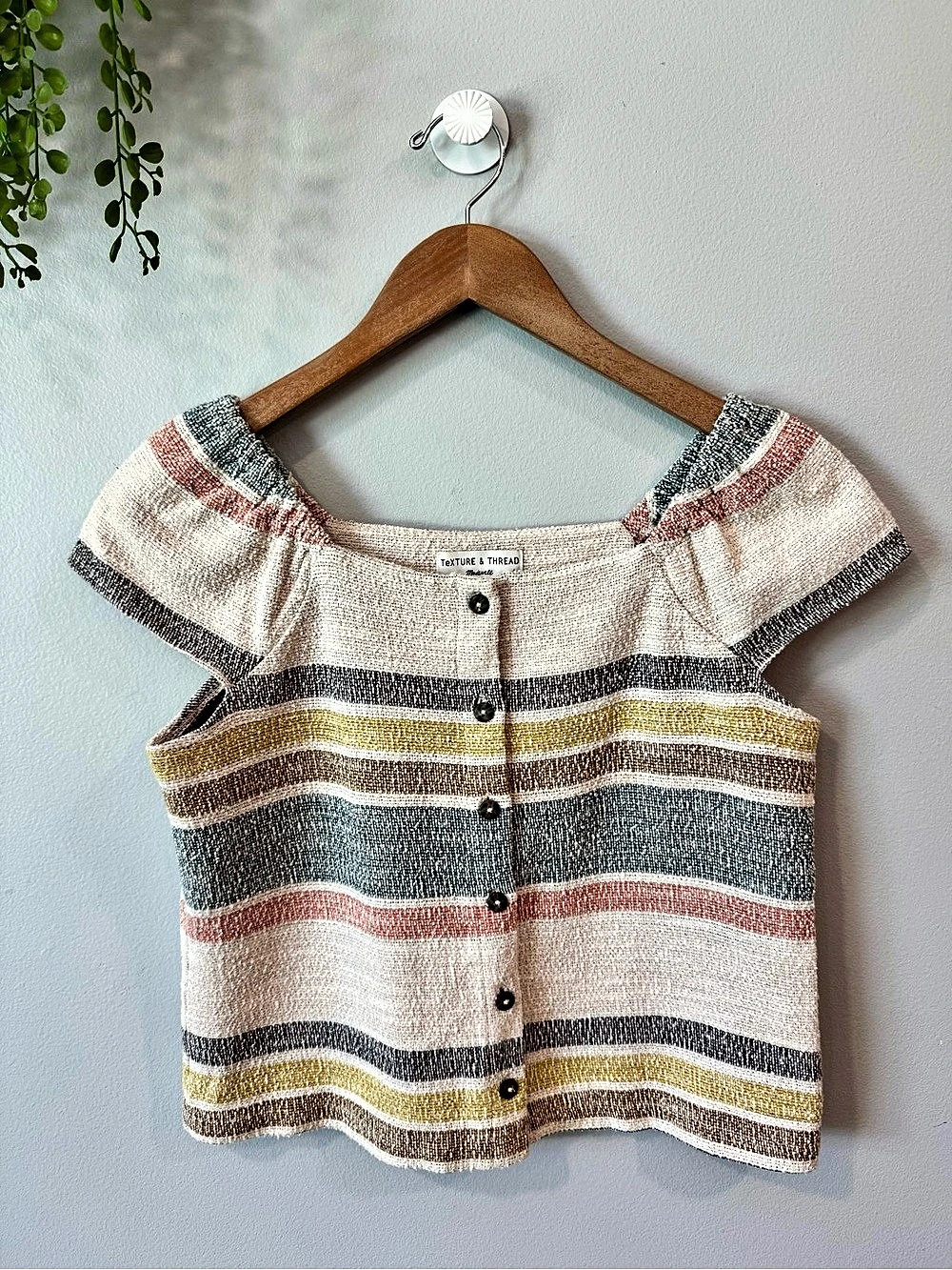 Madewell Texture & Thread Button-Front Top sz small